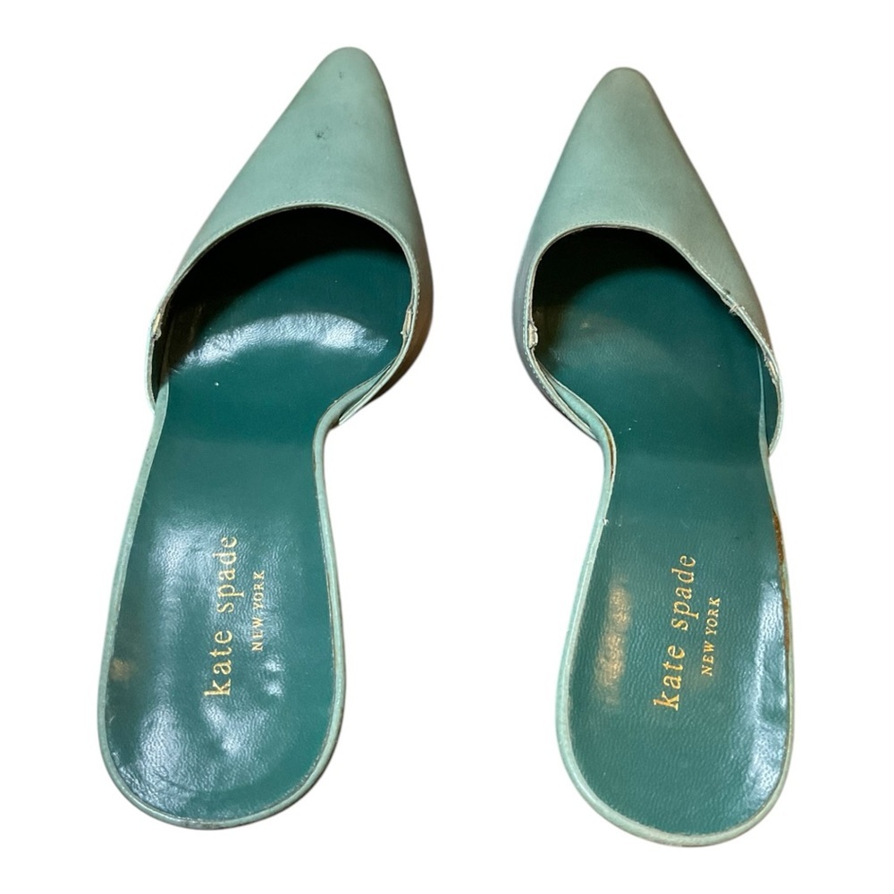 Kate Spade Women’s Green Sandals Shoes heels Mules Size 8.5 - Picture 9 of 16